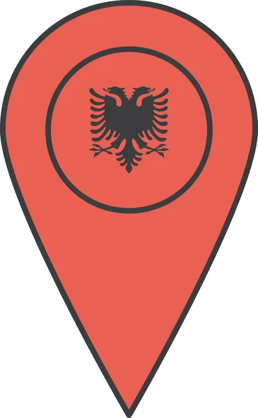 アルバニア国旗ベクトルイラスト — ストックベクタ