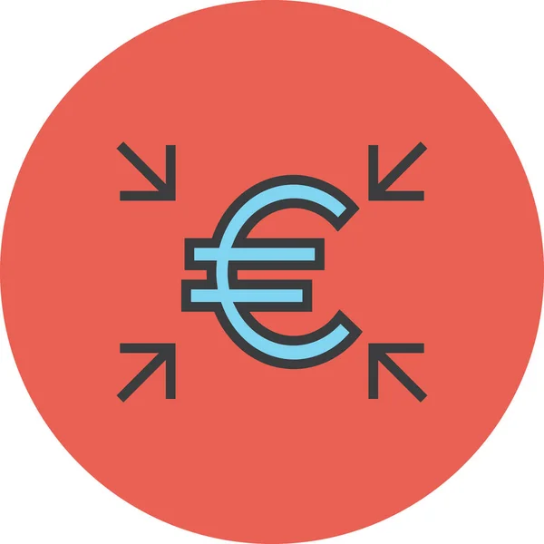 Euro Web Icon Vektor Illustration — Stockvektor