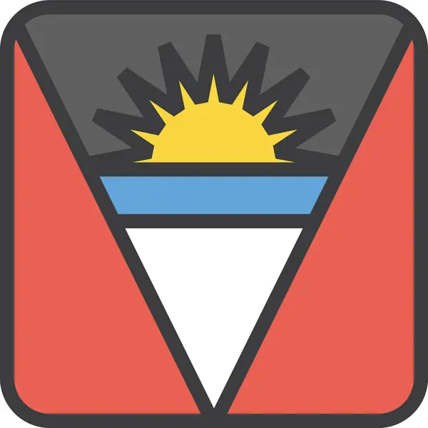 Antigua Barbuda Bandiera Nazionale Illustrazione Vettoriale — Vettoriale Stock