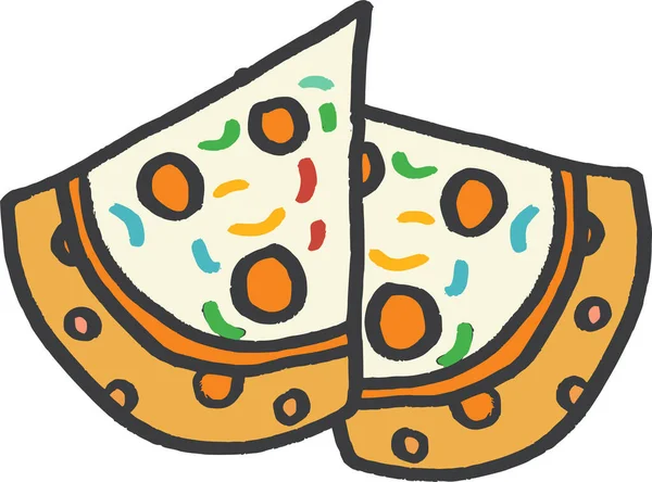Une Pizza Icône Web Illustration Simple — Image vectorielle