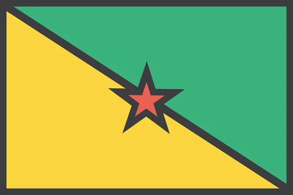 Guyana Francesa Bandera Del País Vector Ilustración — Vector de stock