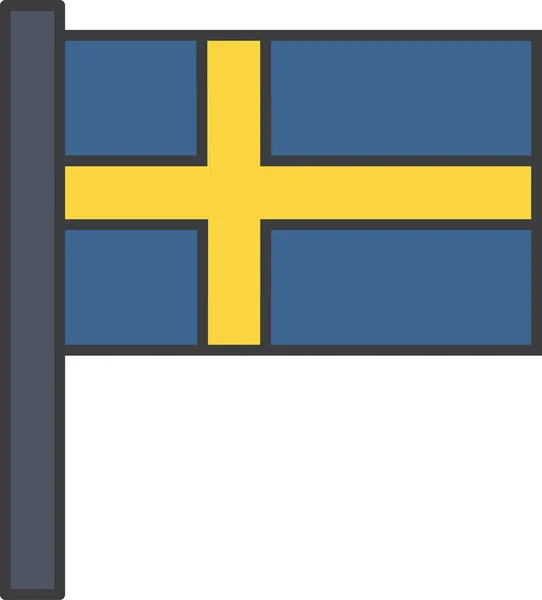 Suécia Bandeira País Ilustração Vetorial — Vetor de Stock