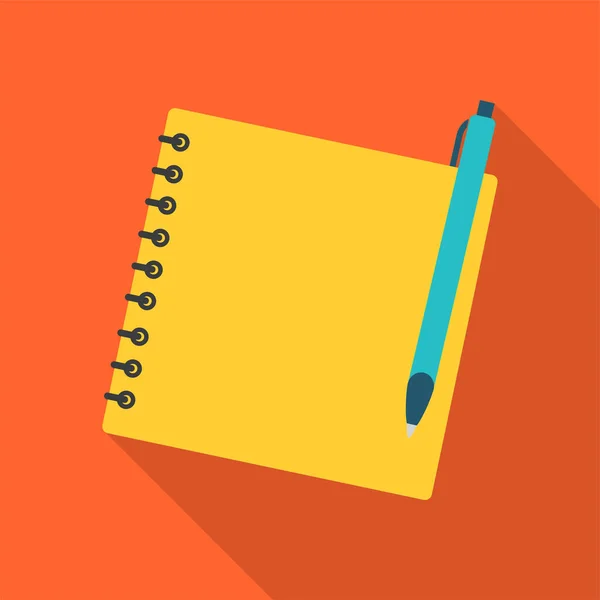 Notebook Pencil Paper Clip Art Style Icon Vector Illustration Design — Διανυσματικό Αρχείο