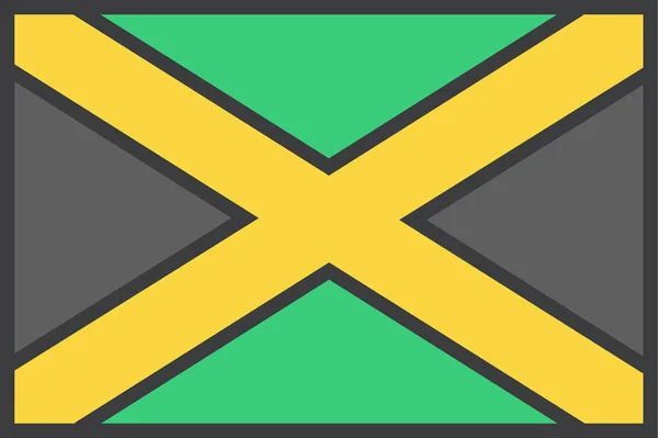 Bandiera Della Giamaica Semplice Illustrazione Vettoriale — Vettoriale Stock