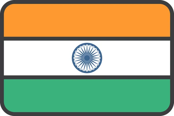 Bandiera Del Paese Indiano Illustrazione Vettoriale — Vettoriale Stock