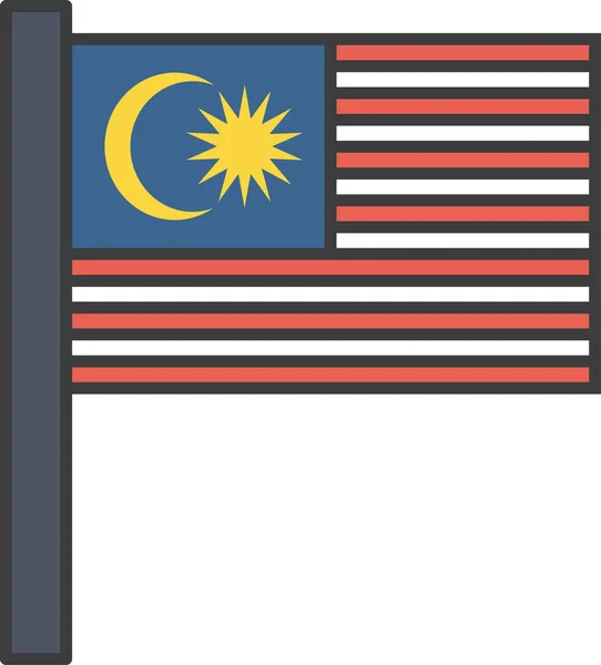 Tanda Negara Malaysia Ilustrasi Vektor - Stok Vektor