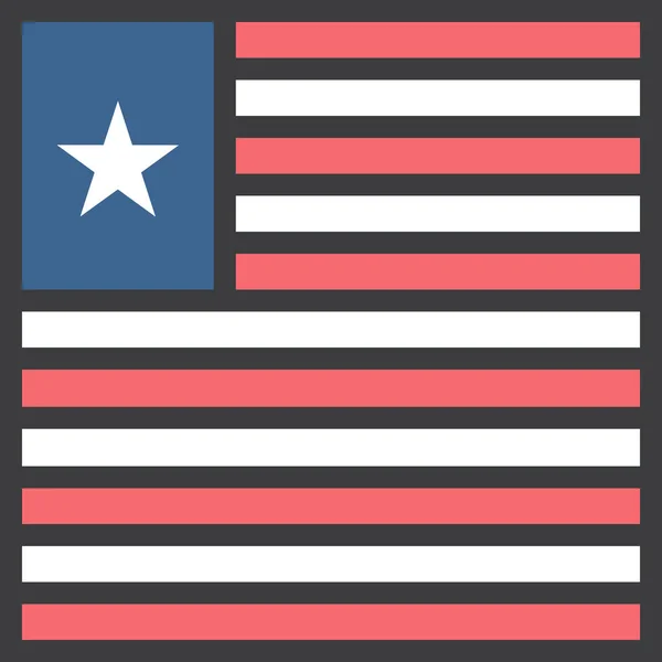 Флаг Страны Либерии Векторная Иллюстрация — стоковый вектор