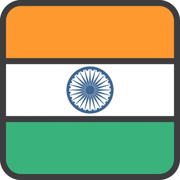 India Land Flagga Vektor Illustration — Stock vektor