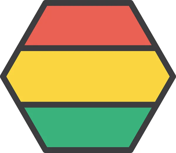 Bolívia Bandeira País Ilustração Vetorial — Vetor de Stock