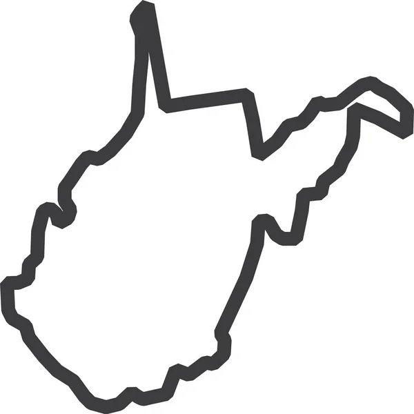 Westvirginien Zustand Karte Symbol Vektor Illustration — Stockvektor