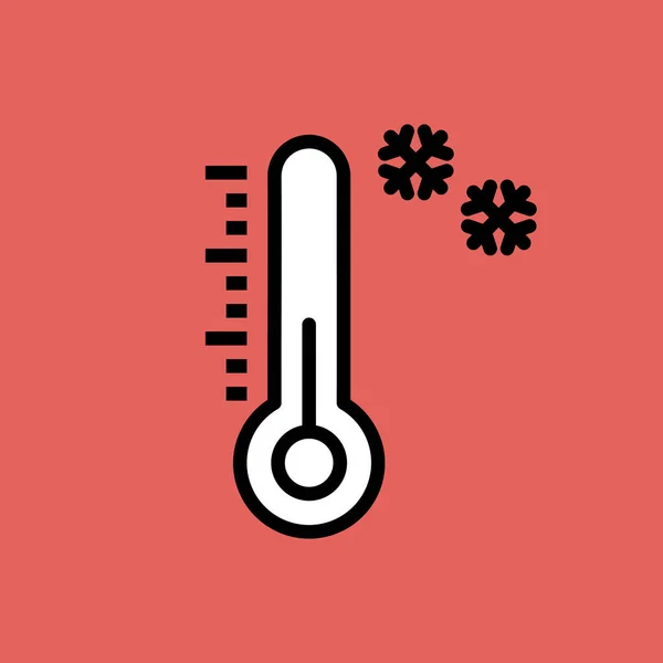 Thermometer Web Icoon Eenvoudig Ontwerp — Stockvector