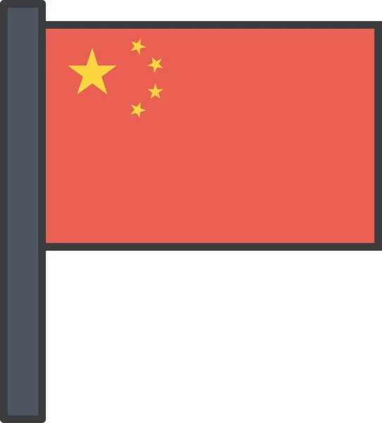 中国国旗ベクトルイラスト — ストックベクタ