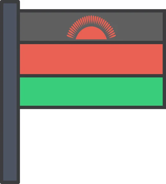 Malawian Ülke Bayrağı Vektör Illüstrasyonu — Stok Vektör