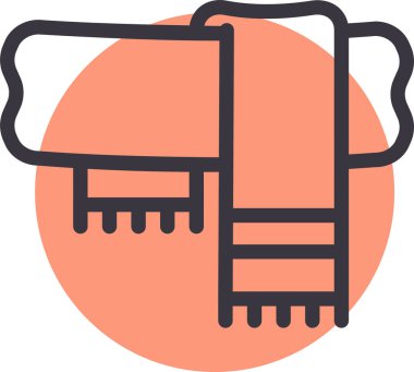 eşarp web simgesi, basit vektör illüstrasyonu