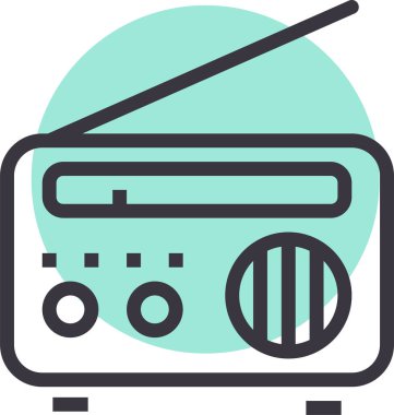 Radyo. Web simgesi basit illüstrasyon 