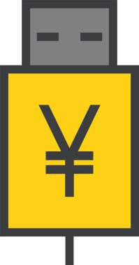 yen para birimi web simgesi, basit vektör illüstrasyonu 