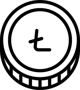 litecoin web simgesi basit tasarım, vektör