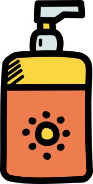 Güneş kremi ikonu vektörü. İnce çizgi işareti. izole edilmiş sınır sembolü çizimi