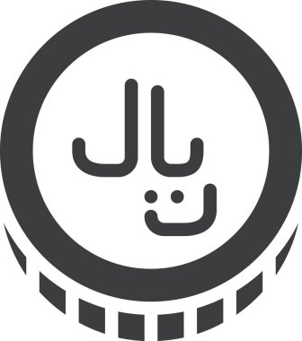 Riyal. Web simgesi vektör illüstrasyonu