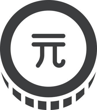 Tayvan Yeni Doları. Web simgesi vektör illüstrasyonu