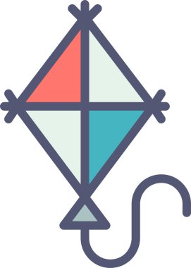 Uçurtma web simgesi, basit vektör illüstrasyonu