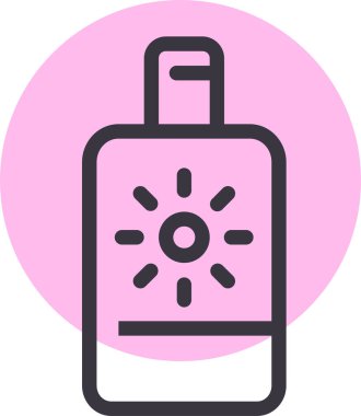 Güneş kremi ikonu vektörü. İnce çizgi işareti. izole edilmiş sınır sembolü çizimi