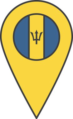 barbados ülke bayrağı, vektör illüstrasyonu 
