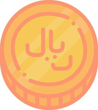 Riyal. Web simgesi vektör illüstrasyonu