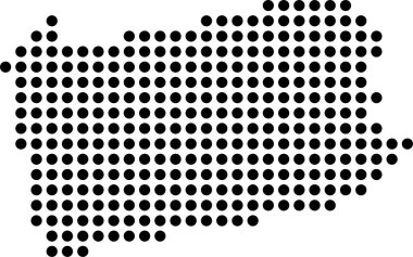 abstract pennsylvania map with dots, vector illustration