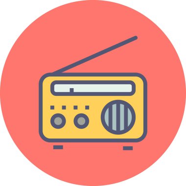 Radyo. Web simgesi basit illüstrasyon 