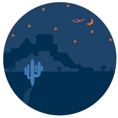 Gezegeni olan bir arazinin vektör çizimi