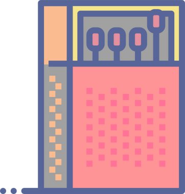 Bina. Web simgesi basit illüstrasyon