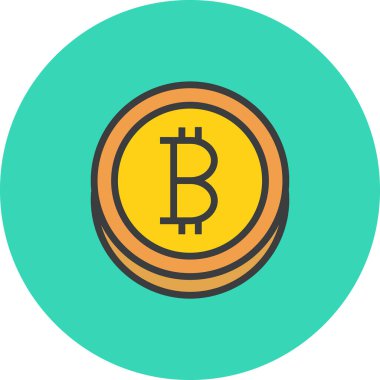 Bitcoin web simgesi basit tasarım, vektör