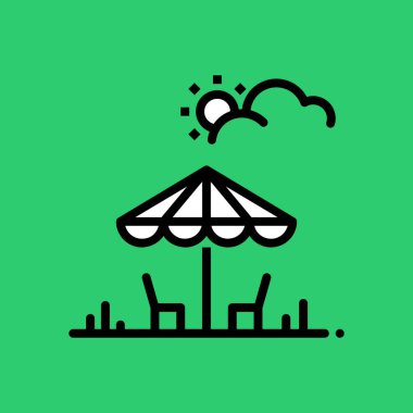 Bir plaj simgesinin vektör çizimi