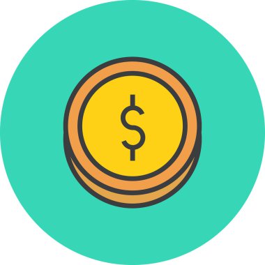 Dolar. Web simgesi basit tasarım