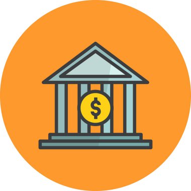 banka simgesi vektör illüstrasyonu