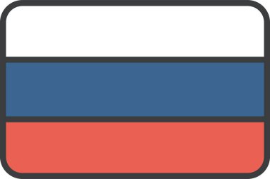  Rusya bayrağı, vektör illüstrasyonu 