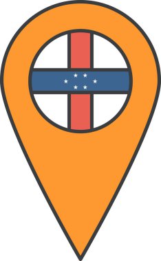 Antiller ülke bayrağı, vektör illüstrasyonu 