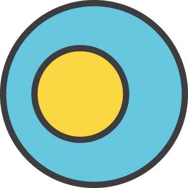 palau bayrağı, vektör illüstrasyonu 