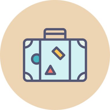 Seyahat çantası simgesinin vektör illüstrasyonu