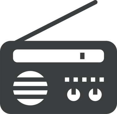 Radyo. Web simgesi basit illüstrasyon 