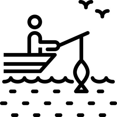 Balık tutmak. Web simgesi basit illüstrasyon  