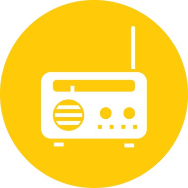 Radyo. Web simgesi basit illüstrasyon 