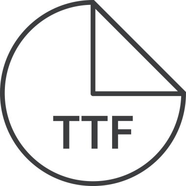 ttf dosya biçiminin vektör illüstrasyonu