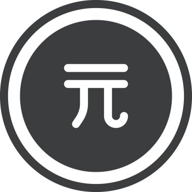 Tayvan Yeni Doları. Web simgesi vektör illüstrasyonu