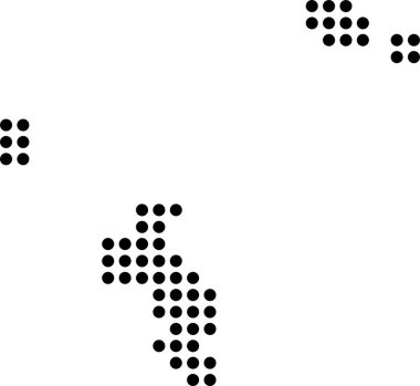 abstract seychelles map with dots, vector illustration