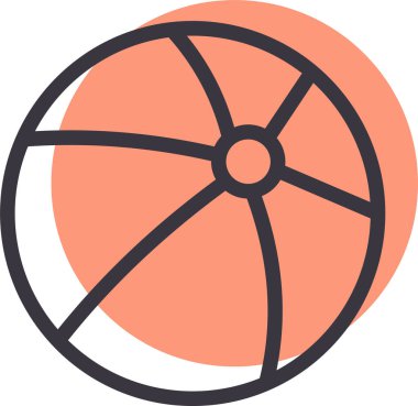 Voleybol web simgesi, basit vektör illüstrasyonu