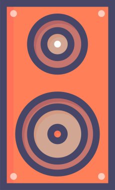 müzik çalar simgesi. Web için ses hoparlörü vektör simgelerinin düz çizimi