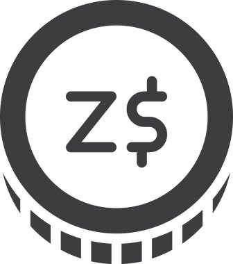 Zimbabve Doları. Web simgesi vektör illüstrasyonu