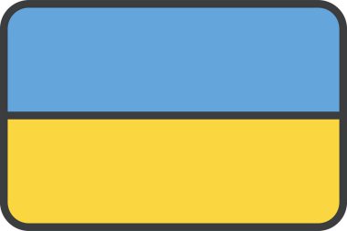 Ukrayna ülke bayrağı, vektör illüstrasyonu 